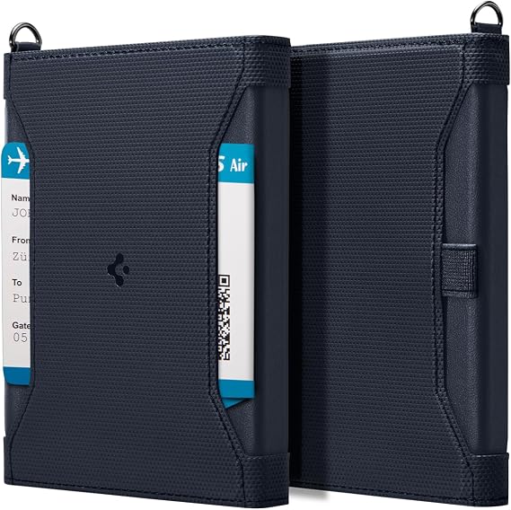 Spigen RFID Korumalı Pasaport Kılıfı ve Kompakt Seyahat Cüzdanı Lacivert - AFA08721 (Spigen TR Garantili)