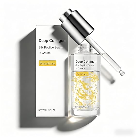 Deep Collagen Silk Peptide Serum - Anti-Aging Facial to Instant Face Lift - Smooth + Blur Fine Lines and Wrinkles,Copper Peptides With Collagen & Multi Peptides All Skin Types