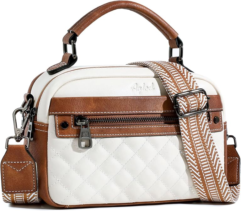 AGLOD Crossbody Bags for Women Vegan Leather Shoulder Handbags Small Cross Body Purses for Women Trendy with Wide Strap | Small