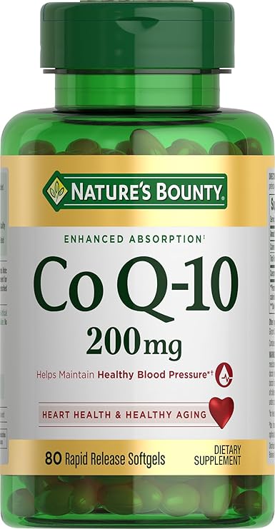Nature's Bounty CoQ10, Supports Heart Health, 200mg, 80 Softgels | Dietary Supplement, 200mg, 80 Rapid Release Softgels