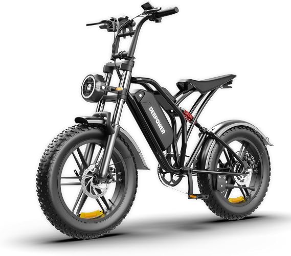 DEEPOWER S20 Electric Bike for Adults, 1500W Peak Motor, Up to 32MPH, 48V 25AH Removable Battery, 20'' Fat Tire Ebike, Long Range All-Terrain Electric Dirt Bike