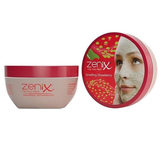 Zenix Clay Face Mask Strawberry 350g Deep Cleansing Pore Purifying Facial Mask Oil Control & Acne Prevention Clay Mask for Oily, Blemished & Combination Skin Spa-Quality Skincare at Home