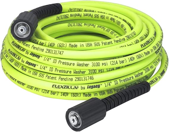 Flexzilla Pressure Washer Replacement Hose, 1/4 in. x 50 ft., 3100 PSI, M22 Fittings, No-Kink, Lightweight, ZillaGreen