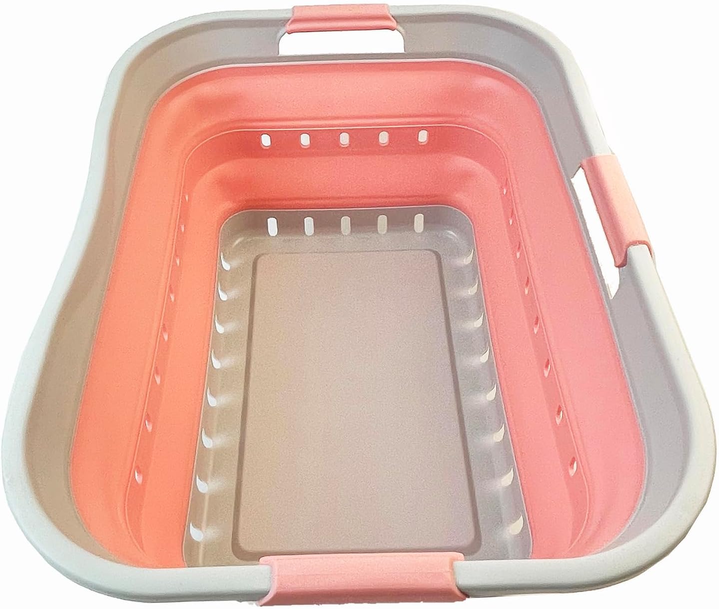 SAMMART 42L 11 gallon Collapsible Plastic Laundry Basket - Foldable Pop Up Storage ContainerOrganizer - Space Saving HamperBasket 1, GreyQuartz Pink