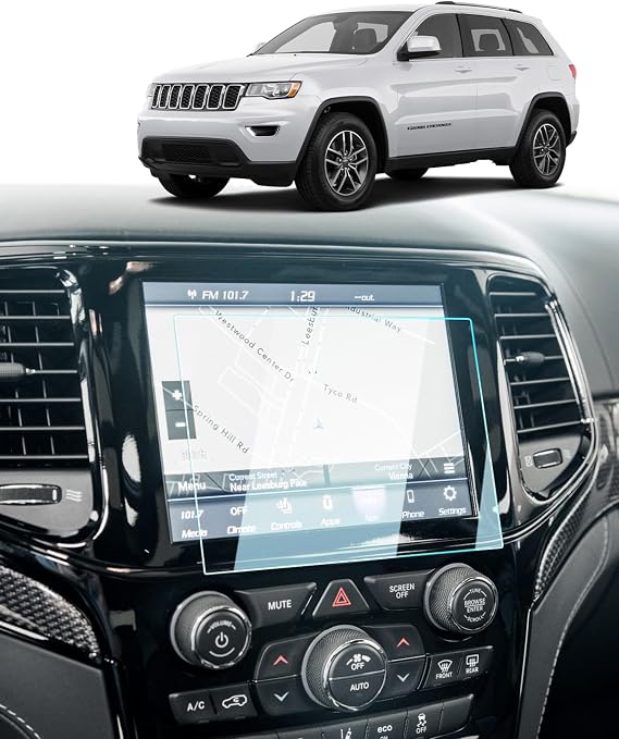 BIXUAN Tempered Glass Screen Protector for 2019-2024 Jeep Grand Cherokee L/2022-2024 Compass Accessories Navigation 8.4 Inch Touch Screen Protection Against Scratches and Fingerprints