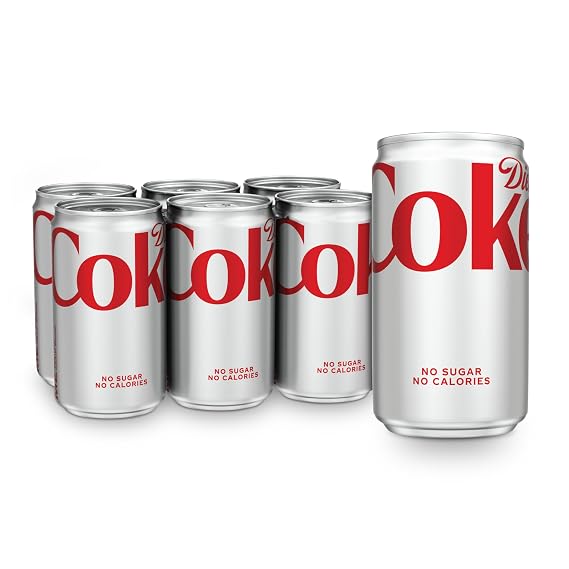 Diet Coke Soda Soft Drink Mini Cans, 7.5 fl oz, 6 Pack