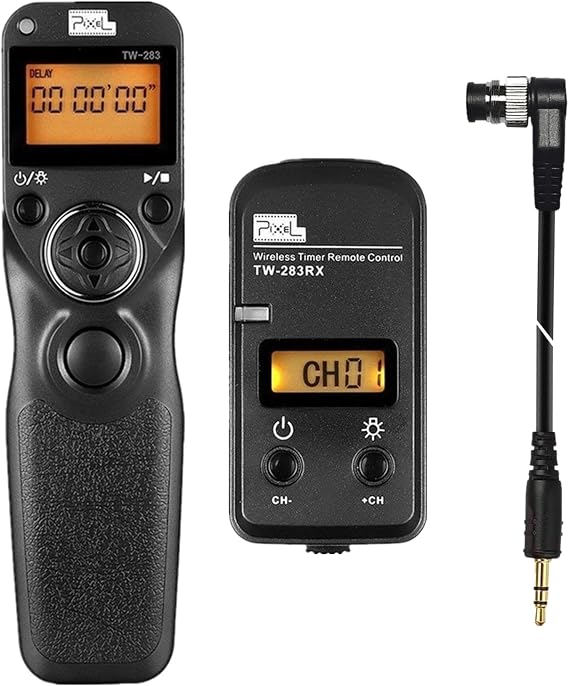 Pixel TW283-DC0 Intervalometer Remote Shutter Release Compatible with Nikon | Remote for Nikon Z8 Z9 D3 D810A D3s D4 D5 D6 D800 D850 D810A D810 D700 D500 D300 D300s D200 F100 F90 F6 F5 N90s D1X D2H