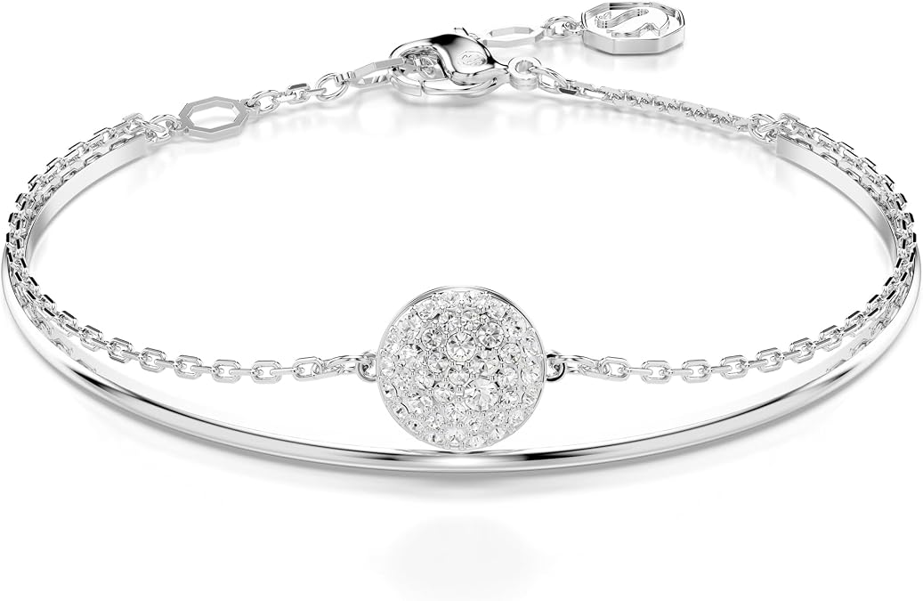 Swarovski Sublima Bangle Bracelet, Meteor Motif with Snow Pave of Clear Round Crystals in a Rhodium-Finished Setting, Part of the Sublima Collection