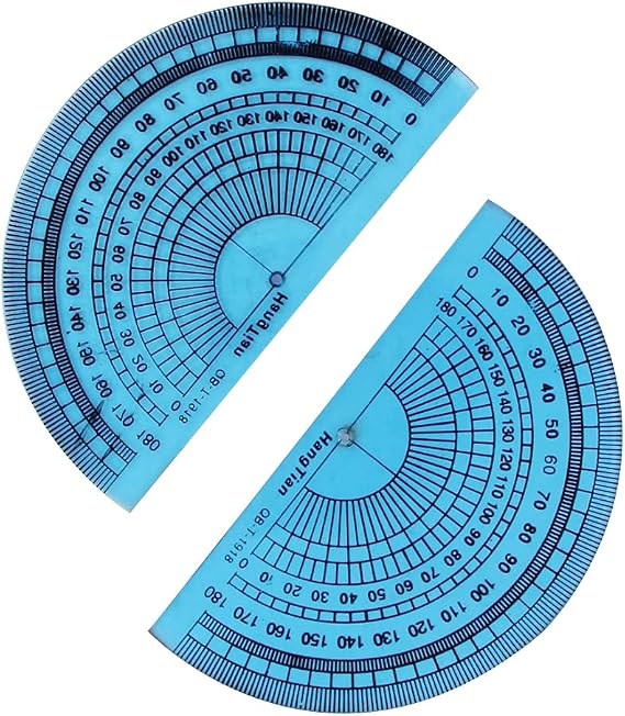 36 Pcs 180 Degree Math Plastic Protractor 10cm/4 Inch Diameter Semicircle Protractors Mathematical Tool for Angle Measurement