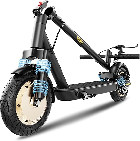 Electric Scooter, 750W Powerful Motor, 10'' Soild Tires, Dual Suspension, 21 MPH Top Speed, 25-30 Miles Long Range, Dual Braking, Max Load 264 lbs, Folding E Scooter for Adults