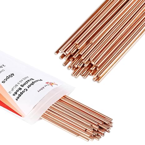 40pcs Phos Copper Brazing Rods BCuP-2 1/2 LB Diameter 5/64" Air Self Fluxing Welding Brass Brazing Rod Sticks TIG Arc Pipes for Air-Conditioning,Refrigerating,Electrical Machine HVAC