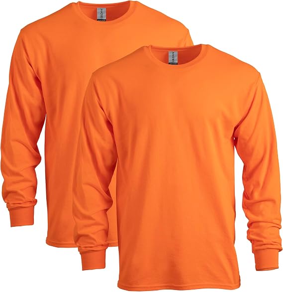 Gildan Adult Heavy Cotton Long Sleeve T-Shirt, Style G5400, 2-Pack