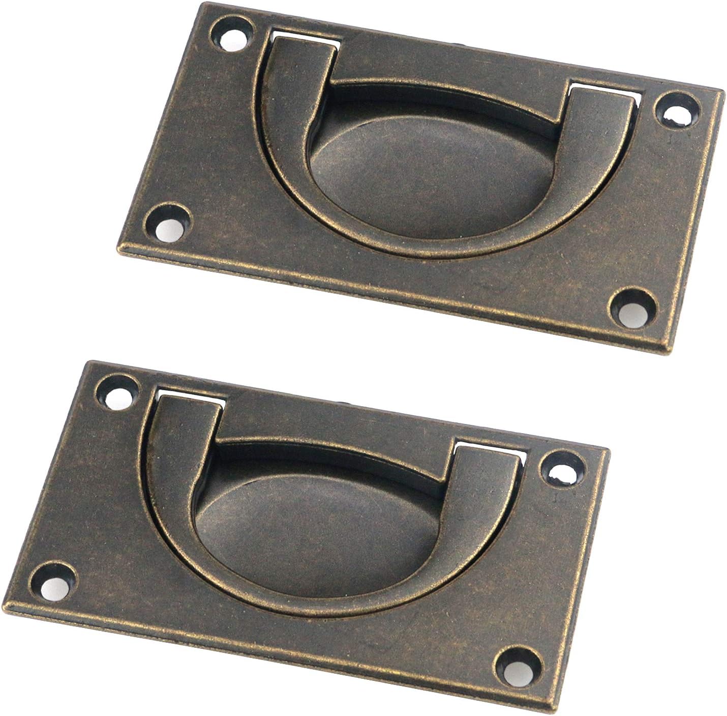 T Tulead Flush Pull Handles Zinc Alloy Sliding Door Finger Handles Recessed Cabinet Pulls Pack of 2 with Screws