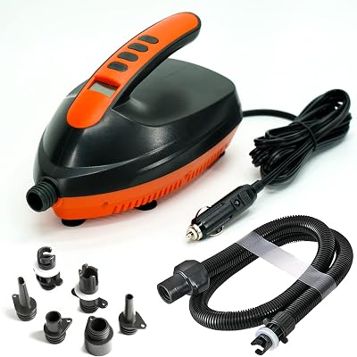 VACHAN Electric Air Pump Compressor - 16PSI Air Pump with LCD Digital, 110W 12 Volt Quick Air Inflator - for Stand Up Paddle Board, Pool, Water Sport, Inflatable Tent