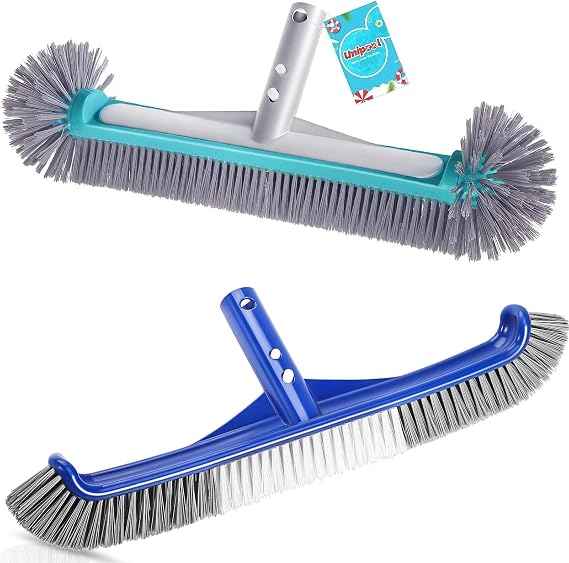 Swimming Pool Brush Head with Round Ends&Pool Brush Head, 17.5" Pool Brushes for Cleaning Pool Walls