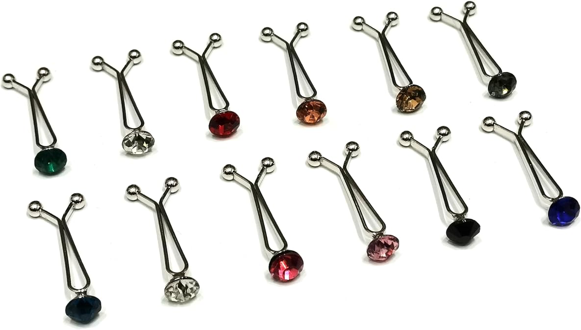 Hijab Pins Safty Pins - Random Multicolors Headscarf Clips 12pcs - Muslim Scarf Clips Hook