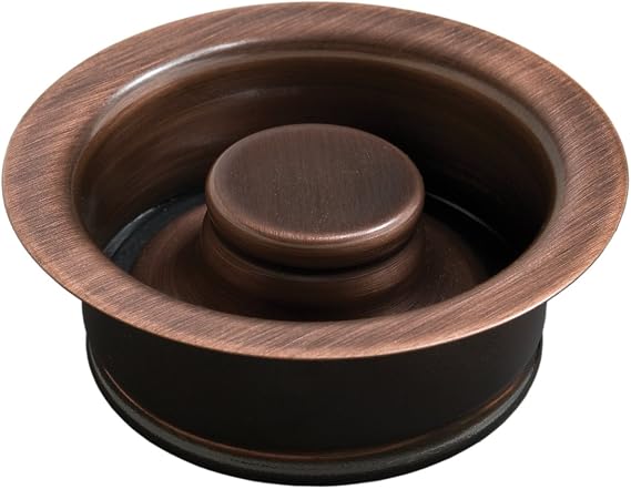 Sinkology TDD35-AC Kitchen Sink Solid Brass ISE Disposal Flange Drain with Stopper in Antique Copper