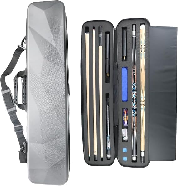 ABS Material Hard Pool Cue Case 2x3 for 1/2 Pool Cues,Durable Construction,Protective Storage and Transport Solution for Billiard Enthusiasts,Keeps Your Equipment Safe and Organized