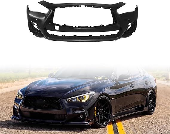 LOSTAR Front Bumper Cover Compatible with 2018-2024 Infiniti Q50 Q50S Sport 62022-6HJ0H 620226HJ1H
