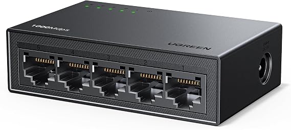 UGREEN Ethernet Switch, 5 Port Gigabit Plug & Play Ethernet Splitter