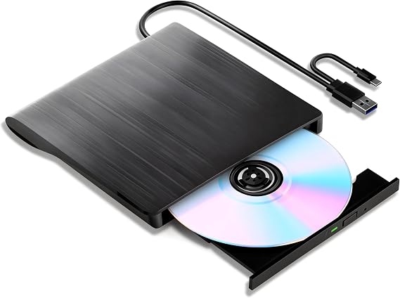 External Blu-ray Drive, 6X BD-RE Burner, USB-C & USB 3.0 | Portable optical drive for laptops and desktops; supports Blu-ray, CD and DVD reading and writing on Windows, Mac and Linux.