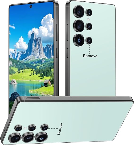 I25 Ultra 5G Unlocked Smartphone,16GB+512GB 7000mAh Fully Cell Phone for Android 14, 6.99" HD Screen Unlocked Cell Phone, 68MP+108MP Dual Camera/Dual SIM/Fingerprint (Cyan)