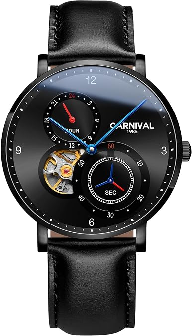 TEINTOP Carnival Men's Automatic Mechanical Watch with Leather Band