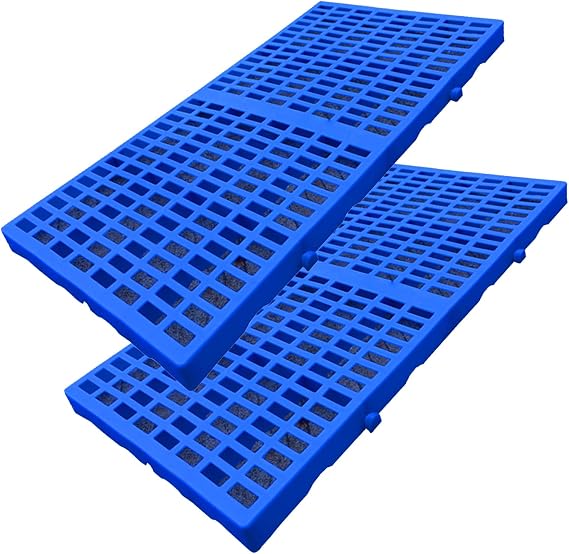 Commercial Plastic Pallet, Lightweight Waterproof Storage Grid Pad, 2 Pcs Breathable Grids Article Racks, Nestable Floor Pallets for Garage Supermarket Basement,60 x 30 x 3cm