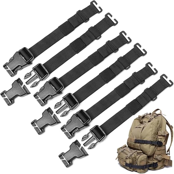 6 Pcs MOLLE Tactical Straps Adjustable Backpack Straps Attachment Webbing