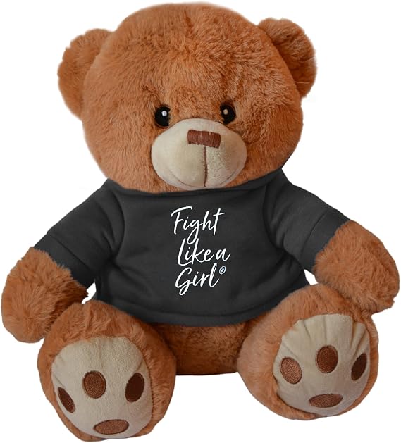 Fight Like a Girl Fight Pal Teddy Bear for Melanoma, Skin Cancer Awareness - Black