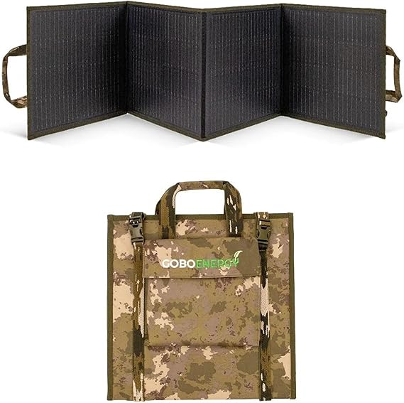 GoboEnergy 120W Katlanabilir Güneş Paneli, Solar Panel Hızlı Şarj Cihazı, Cep Telefonu Güneş Enerjili Şarj Aletleri, Cep Telefonu Laptop Şarj Aleti