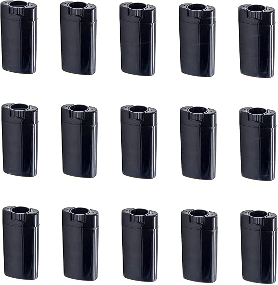 15 Pcs 0.5 Oz Plastic Deodorant Containers 15ml Oval Lip Balm Tubes Twist-up Filling Stick Refillable Empty Plastic Tube for Lipstick Crayon Chapstick DIY Lipstick Solid Deodorant Bar(Black)