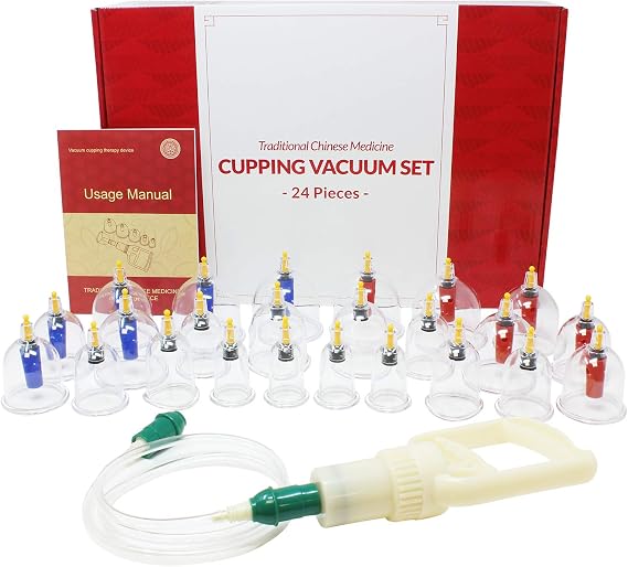 EverOne Biomagnetic Chinese Cupping Therapy Set, Hijama Set of 24 Vacuum Suction Cups