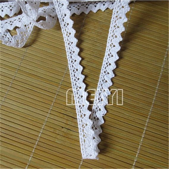 15 Yard Cotton Crochet Scalloped Lace Edge Trim Ribbon Tape 1/2" Width Vintage Style Edging Trimmings Fabric Embroidered Applique Sewing Craft Wedding Bridal Dress Gift Wrapping Scrapbooking(White)