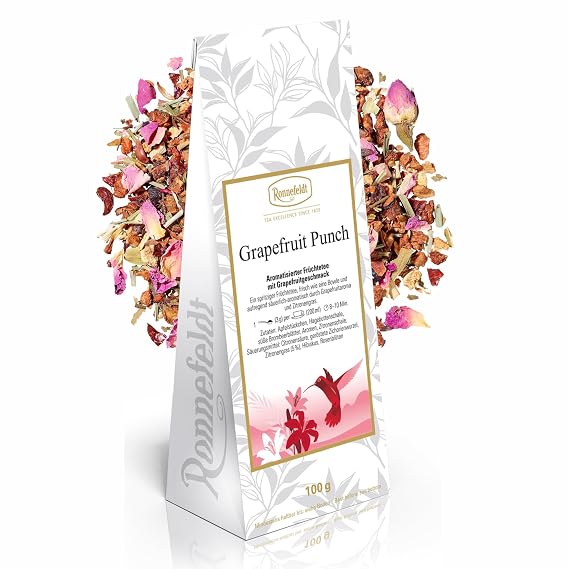 Ronnefeldt Grapefruit Punch Loose Leaf Fruit Tea with Grapefruit & Citrus Notes 100g Pack Refreshing Fruit Blend
