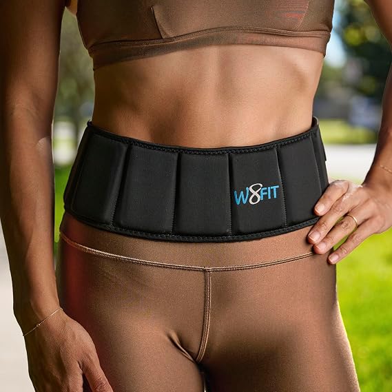 W8FIT Adjustable Weighted Belt for Women & Men, Up to 20 LBS Rucking Belt for Walking, Hiking & Strength Training