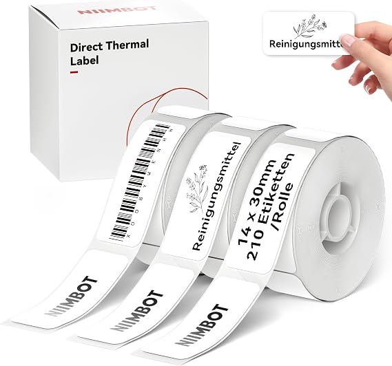 NIIMBOT D110/D11/D101 Labels, 0.55"1.18"(1430mm), 195 Labels/Roll, White