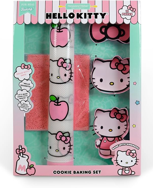Handstand Kitchen Hello Kitty Cookie Bakeware Set with Steel Cookie Cutters