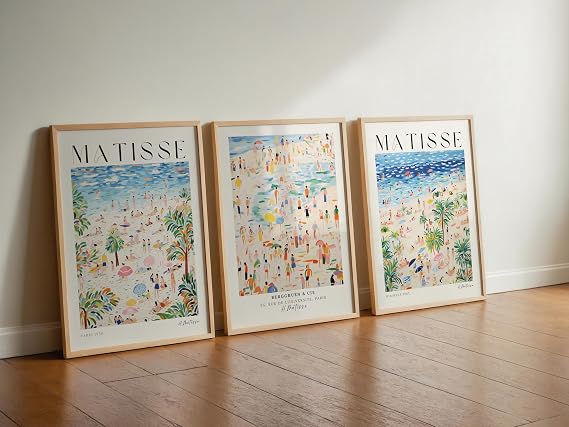 Matisse 3'lü Çerçevesiz Poster, Modern Dekoratif Çerçevesiz Poster, Tablo (3Matisse1, 50 x 70)
