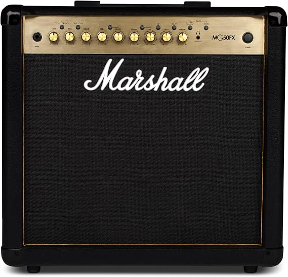 Marshall MG50GFX Combo Guitar Amp - Clean, Crunch, Overdrive Channels | Reverb/Delay Digital Effects | 3-Band EQ | 3.5 mm Headphones Out | 30W Output| Footswitch Included - Black
