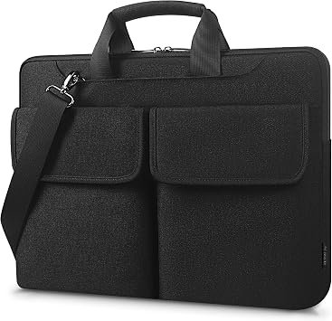 DOMISO 17 Inch Multifunctional Laptop Sleeve 17 Inch Laptop Shoulder Bag Compatible with 17.3" HP Pavilion 17/DELL Precision 7710/Lenovo/ASUS,Black