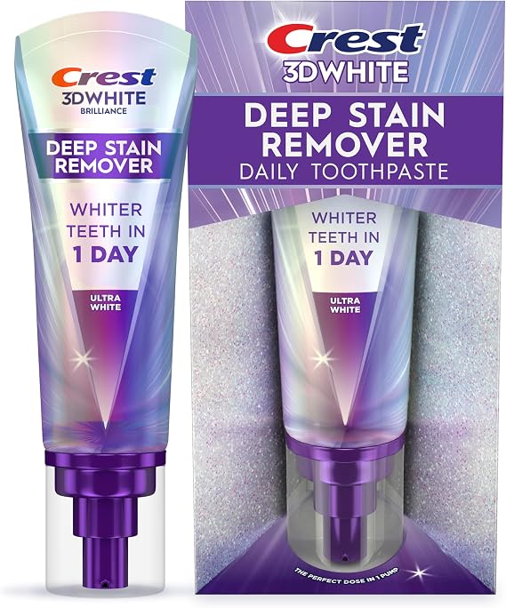 Crest Toothpaste 3DWhite Deep Stain Remover Ultra White - 3.1oz - Daily Use - Whiter Teeth in 1 Day!