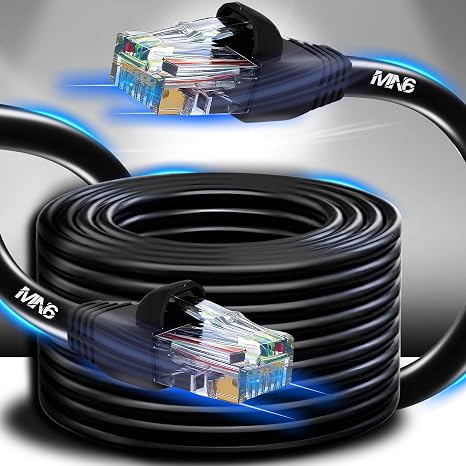 MN6 M106 Cat6 UTP Ethernet Kablosu 50 Metre, Dış Mekan UV Korumalı Çift Katmanlı PE+PVC 0.50mm İletken İnternet Kablosu