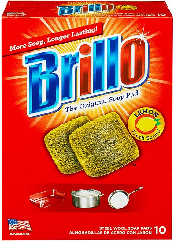 Brillo Steel Wool Soap Pads, Lemon, 10-Count