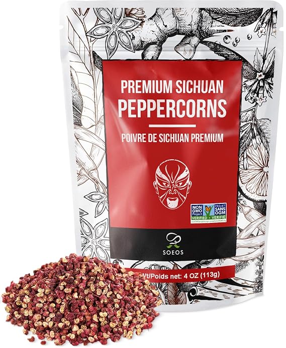 Soeos Sichuan Peppercorns, 4 Ounce(113g), Numbing and Tingle Effect