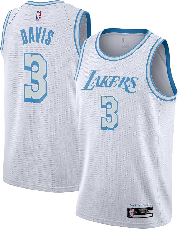 Outerstuff Anthony Davis Los Angeles Lakers White Blue #3 Youth 8-20 Alternate Edition Swingman Player Jersey