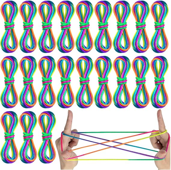 Cats Cradle String, 30Pcs Rainbow Color Finger String