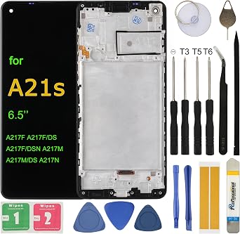 LCD Screen Replacement for Samsung Galaxy A21S A217 SM-A217M/DS 6.5" Assembly LCD Display Touch Screen Digitizer with Tools Adhesive