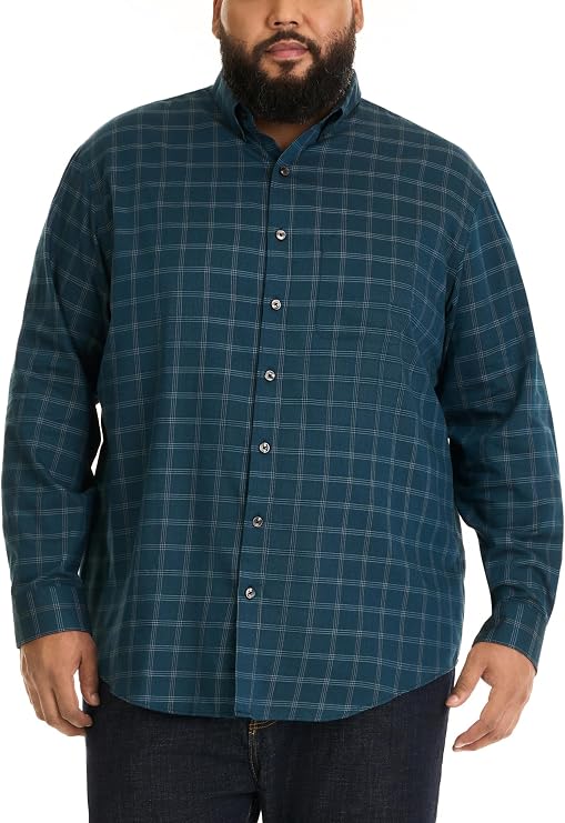 Van Heusen mens Wrinkle Free Poplin Long Sleeve Shirt