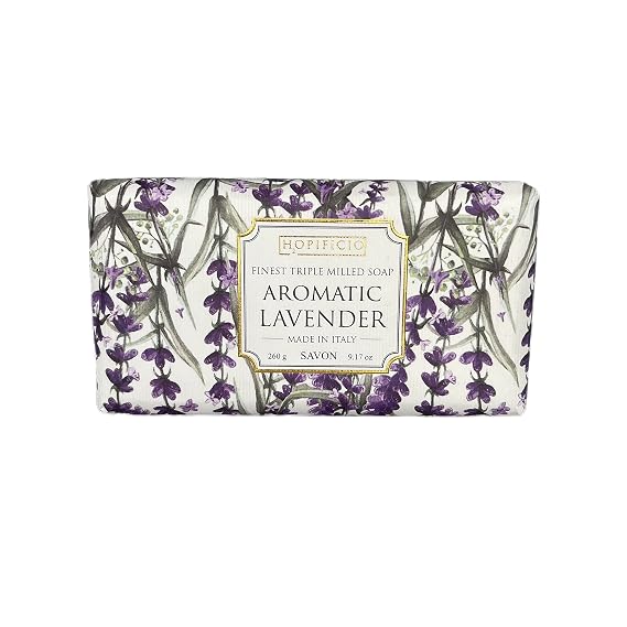 Aromatic Lavender Handmade Soap. Finest Milled All-Natural Bar Soap, Moisturizing & Brightening. Suitable for Hand, Face & Body 9.17 Oz